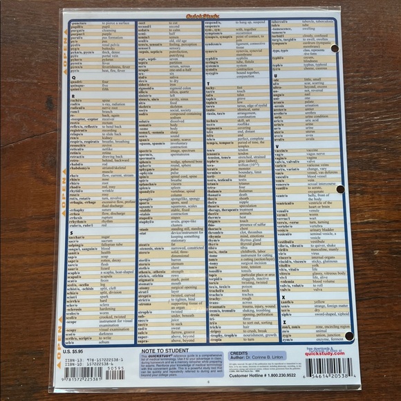 Quick Study Medical Terminology Reference Guide - Picture 2 of 3